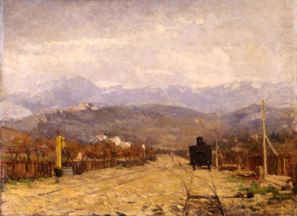 Paesaggio con treno, Eugenio Gignous